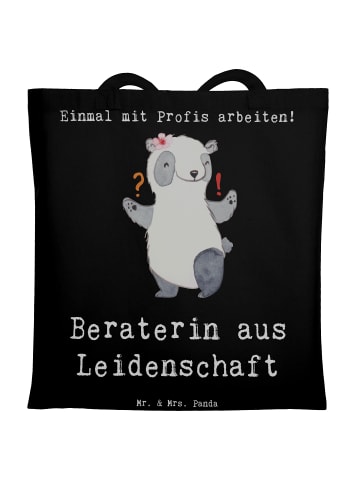 Mr. & Mrs. Panda Tragetasche Beraterin Leidenschaft mit Spruch in Schwarz