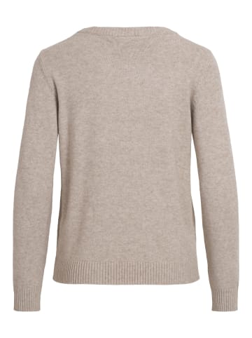 Vila Dünner Rundhals Strickpullover VIRIL in Beige