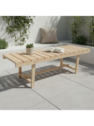 relaxdays Gartenbank in Natur - (B)110 x (H)35 x (T)38 cm