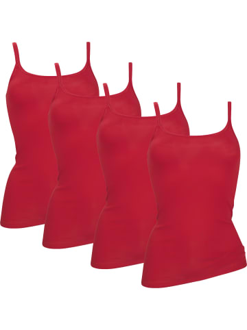 Con-ta Baumwolle, Feinripp Unterhemd 4er-Pack in rot