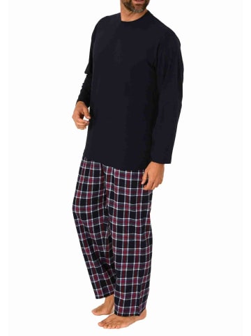 NORMANN langarm Schlafanzug Pyjama karierte Flanell Hose - 70840 in navy