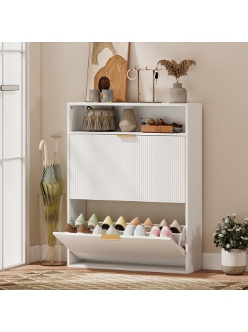 HOMCOM Schuhschrank in Weiß 80L x 24B x 102,5H cm