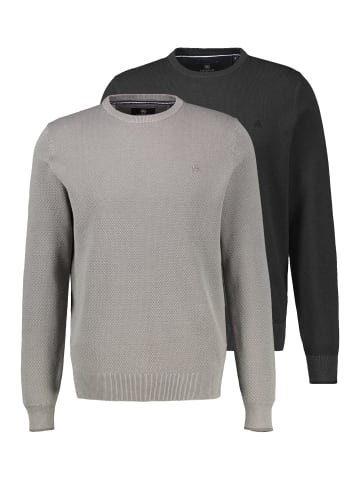 Lerros Pullover Basic in Grau / schwarz