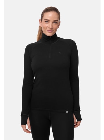 DANISH ENDURANCE Langarmshirt Core Merino Half Zip Baselayer in schwarz