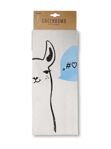 GreenBomb Geschirrtuch Animal Lama Sign in Weiß