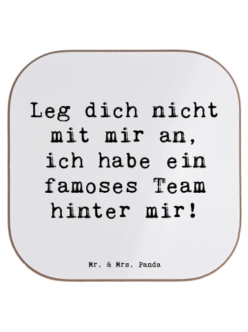 Mr. & Mrs. Panda Glasuntersetzer Spruch Im Team zuMenschmenarbeiten... in Weiß