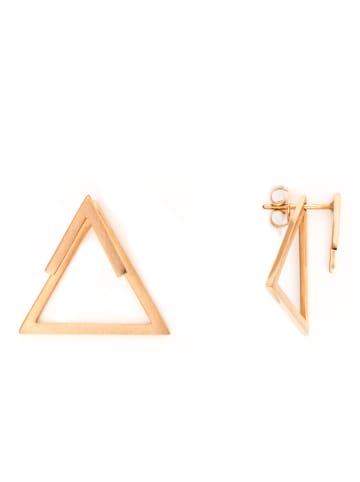 Steel_Art Ohrstecker Triangle silberfarben poliert in Rosegoldfarben