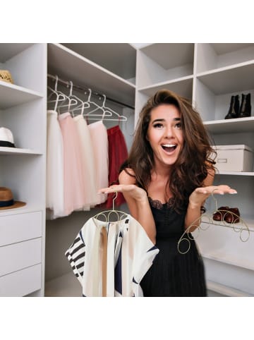 relaxdays 4x Kleiderbügel in Gold