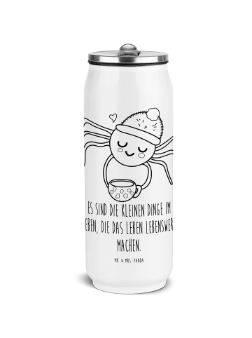 Mr. & Mrs. Panda Trinkflasche Spinne Agathe Kaffee mit Spruch in Weiß
