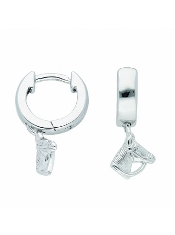 Adeliás Damen 925 Silber Ohrringe / Creolen Pferd Ø 10,9 mm in silber