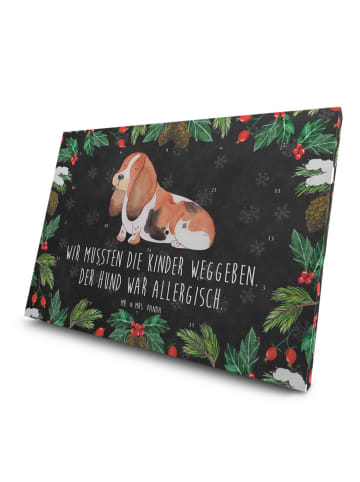 Mr. & Mrs. Panda Advents-Teekalender Hund Basset Hound mit Spruch in Kreidetafel