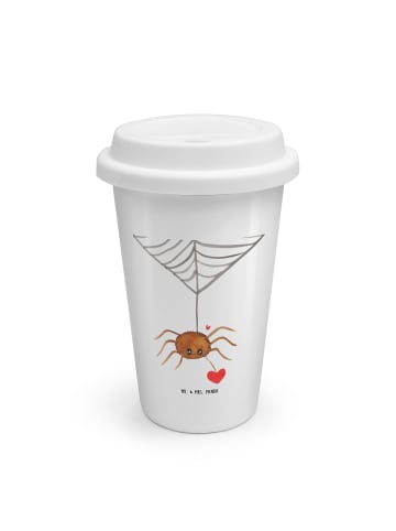 Mr. & Mrs. Panda ToGo Kaffeebecher Spinne Agathe Liebe ohne Spruch in Weiß
