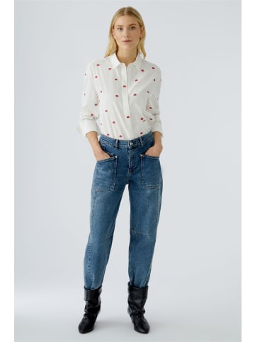 Oui Bluse in white red