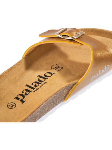 Palado Pantoletten Malta Metallic in Senf Gold