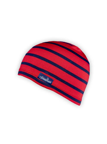 SCHIETWETTER Beanie Mütze gestreift, Baumwolle, in red-navy