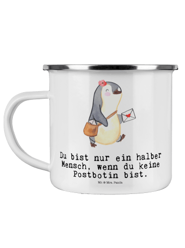 Mr. & Mrs. Panda blechbecher Postbotin Herz mit Spruch in Weiß