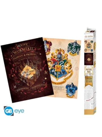 Abysse Deutschland Papeterie/PBS - ABYstyle Harry Potter Crest & Marauders 2er Chibi Posters S