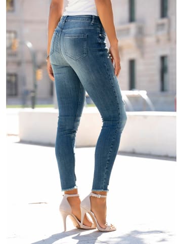 LASCANA Destroyed-Jeans in blue-washed