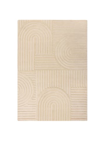 KADIMA DESIGN LEVEN Schlafzimmerteppich 120x170 Beige Wolle Zen Japandi in Beige