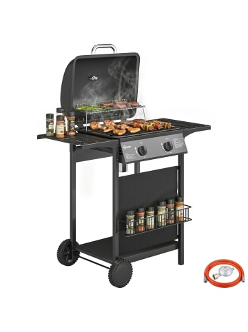 Outsunny Gasgrill,99L x 56B x 95H cm,Schwarz