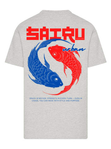 F4NT4STIC T-Shirt Koi Fish Japan Streetstyle in grau meliert