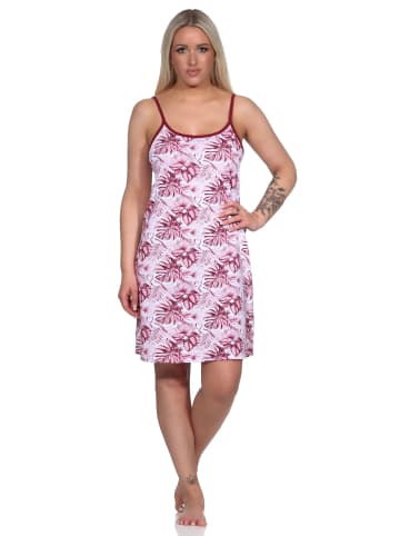 NORMANN Ärmelloses Spaghetti Träger Nachthemd floralem print - 79503 in rot