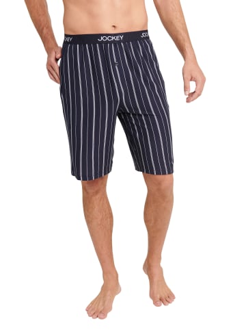 Jockey Nachtwäsche Everyday Knit Bermuda in Dunkelblau/Weiß