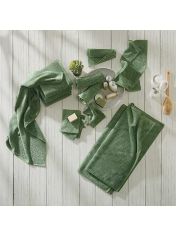 REDBEST Frottier, Jacquard Duschtuch 2er-Pack Palmdale in grün