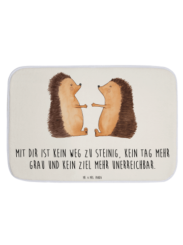 Mr. & Mrs. Panda Badezimmerteppich Igel Liebe mit Spruch in Weiß