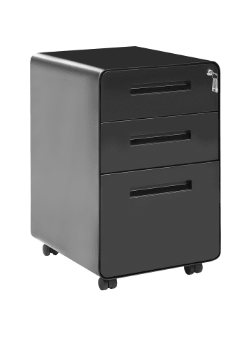 Beliani Büroschränke LARCO in Schwarz - (W) 40 x (H) 64 x (L) 63 cm