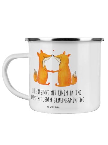 Mr. & Mrs. Panda Trinkbecher Hochzeit Liebe mit Spruch in Weiß
