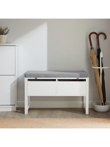 SoBuy Schuhbank in Reinweiß - (W) 30 x (H) 46 x (L) 72 cm