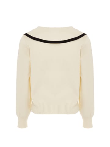 NAEMI Damen Strickpullover in Wollweiss