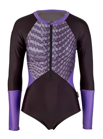 BECO the world of aquasports Badeanzug Hexagon in lila-schwarz