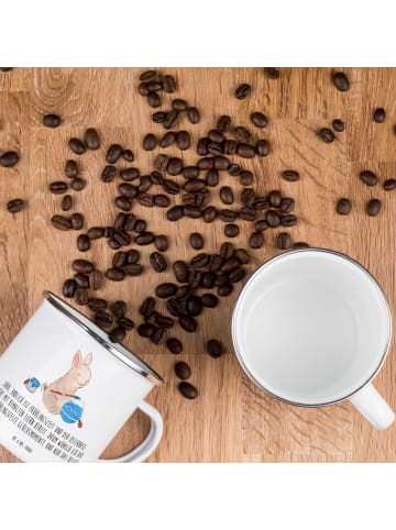 Mr. & Mrs. Panda Emaille Tasse Hase Marienkäfer mit Spruch in Weiß