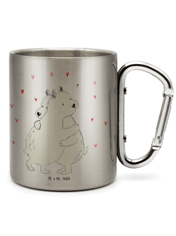 Mr. & Mrs. Panda Kaffeepott Eisbär Umarmen ohne Spruch in Silber