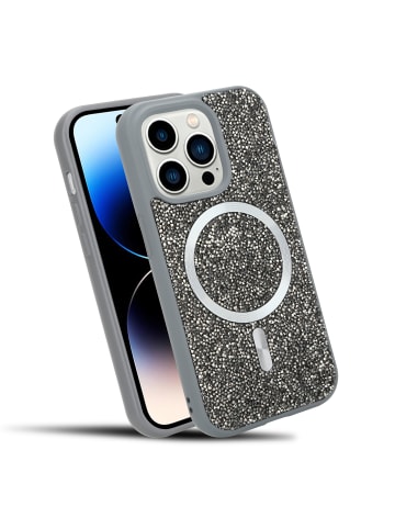 cadorabo Hülle für Apple iPhone 14 PRO MAX Glitzer Schutzhülle in Grau
