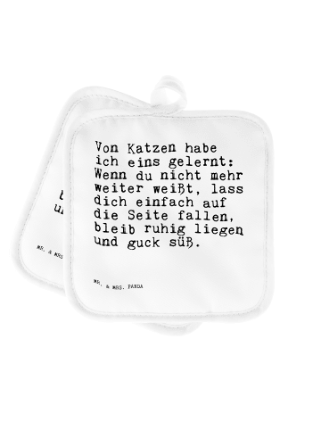 Mr. & Mrs. Panda Topflappen Von Katzen habe ich... mit Spruch in Weiß