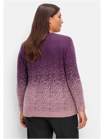 sheego Pullover in aubergine gemustert