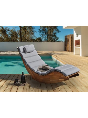 Beliani Auflagen BRESCIA PREMIUM in Grau - (W) 60 x (H) 5 x (L) 180 cm