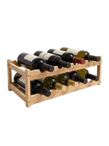 relaxdays Weinregal in Natur - (B)45 x (H)16,5 x (T)23,5 cm