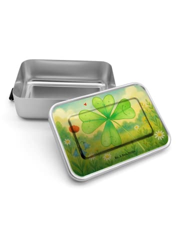 Mr. & Mrs. Panda Snackbox Blume Kleeblatt Design ohne Spruch in Weiß