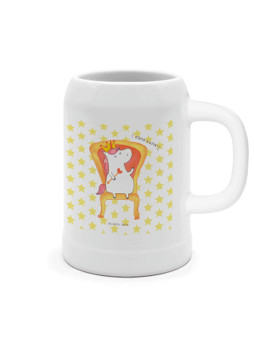 Mr. & Mrs. Panda Bierkrug Einhorn Prinzessin ohne Spruch in Weiß