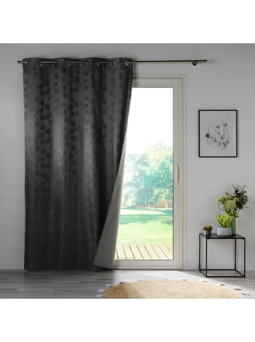 Douceur d’Intérieur Verdunkelungsvorhang für Wohnzimmer LUNELLA in Dunkelgrau, 140 x 260 cm