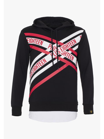 PLUS EIGHTEEN Herren Kapuzenpullover in Schwarz