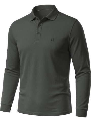 normani Herren Langarm Poloshirt Lyroe in Anthrazit