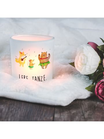 Mr. & Mrs. Panda Windlicht aus Glas Waldtiere Aloha mit Spruch in Transparent