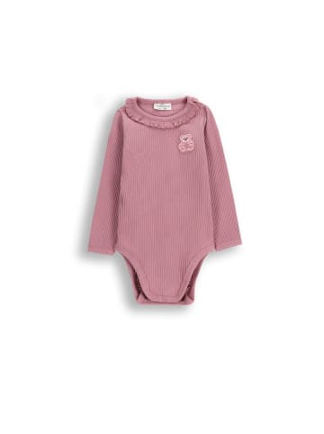 Coccodrillo Langarm-Body in gedämpftes Rosa
