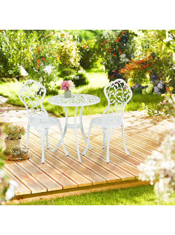 relaxdays 3-tlg. Gartenmöbel Set in Weiß