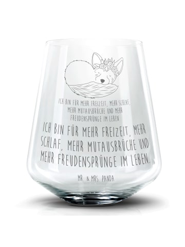 Mr. & Mrs. Panda Blümchentail Glas Wüstenfuchs Blumen mit Spruch in Transparent